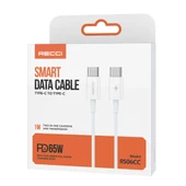 Recci RS06CC Type-C to Type-C PD 65W Hızlı Şarj Özellikli Data ve Şarj Kablosu 1M thumbnail 3
