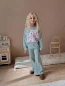 Cg Kids Flowers Kız Çocuk 2 Iplik Alt Üst Takım Süper Kalite Kumaş Ispanyol Paça - 2