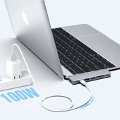 Recci RH08 Type-C to Type-C + SD/TF + USB3.0 + USB2.0 + HDMI + Thunderbolt 3 Bağlantılı 7in2 Hub - 8