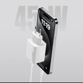 Recci RC108E GaN Teknolojili Hızlı Şarj Başlığı Type-C to Type-C PD 45W Kablolu Şarj Seti - 7