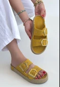 Loera Sarı Nubuk Çift Tokalı Terlik thumbnail 15