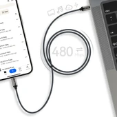 Recci RS45CC Type-C to Type-C PD 100W Örgü Tasarımlı Hızlı Şarj Özellikli Data ve Şarj Kablosu 1M - 6