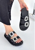 Juana Siyah Nubuk Taşlı Terlik thumbnail 3