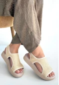 Wayi Bej Hasır Cilt Sandalet thumbnail 5