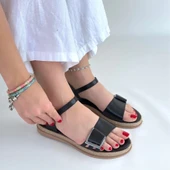 Andana Siyah Cilt Sandalet thumbnail 8