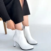 Mişha Beyaz Cilt Topuklu Bot thumbnail 16