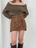 Kontrast deri etek kahve thumbnail 12