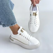 Hley Beyaz Rugan Paraşüt Detaylı Bağcıklı Spor Ayakkabı thumbnail 12