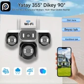 Ventus ES-5804 8MP 4 Kameralı Wifi  16X Zoom HiEasy Gece Görüş Çift Yönlü Ses Uzaktan İzleme Kişi Takibi Türkçe - 5