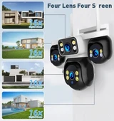 Ventus ES-5804 8MP 4 Kameralı Wifi  16X Zoom HiEasy Gece Görüş Çift Yönlü Ses Uzaktan İzleme Kişi Takibi Türkçe - 9