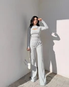 Pencereli detaylı alt üst takım gri thumbnail 9