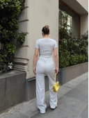 Düğme yakalı gri alt üst takım s3943 thumbnail 5