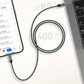 Recci RS35CC Type-C to Type-C PD 65W Örgü Tasarımlı Hızlı Şarj Özellikli Data ve Şarj Kablosu 1M - 5