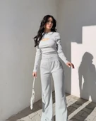 Pencereli detaylı alt üst takım gri thumbnail 8