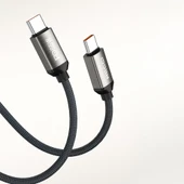 Recci RS35CC Type-C to Type-C PD 65W Örgü Tasarımlı Hızlı Şarj Özellikli Data ve Şarj Kablosu 1M - 2