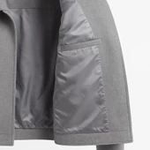 Erkek Oversize Kaşe Mont Siyah – Kalın Kumaş Şık Kışlık Mont thumbnail 9