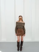 Kontrast deri etek kahve thumbnail 10