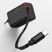 Recci RC103E GaN Teknolojili Hızlı Şarj Başlığı USB-A to Type-C PD 67W Type-C Kablolu Şarj Seti - 6