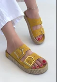 Loera Sarı Nubuk Çift Tokalı Terlik thumbnail 10