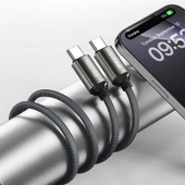 Recci RS45CC Type-C to Type-C PD 100W Örgü Tasarımlı Hızlı Şarj Özellikli Data ve Şarj Kablosu 1M - 4