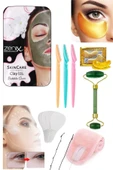 6'lı Set Kaş Yüz Göz Gerdirme Yoğa Lastiği Çift Taraflı Yeşim Taşı Yüz Masaj Aleti - 1