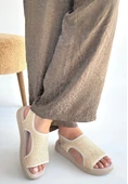 Wayi Bej Hasır Cilt Sandalet thumbnail 10