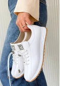 Monya Beyaz Cilt Bağcıklı Spor Ayakkabı thumbnail 1