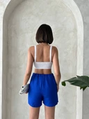 Fiyonklu şort etek saks s255021 thumbnail 14