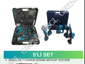 HSGL HKT 929 5’li Akülü Set – Dekopaj, Hilti, Matkap, Somun Sökme ve Spiral – 21V Şarjlı El Aletleri Takımı ( Taşıma Çantalı) - 3