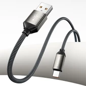 Recci RS35C USB-A to Type-C Örgü Tasarımlı Hızlı Şarj Özellikli Data ve Şarj Kablosu 1M - 2