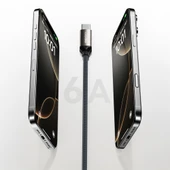 Recci RS35C USB-A to Type-C Örgü Tasarımlı Hızlı Şarj Özellikli Data ve Şarj Kablosu 1M - 3