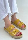 Loera Sarı Nubuk Çift Tokalı Terlik thumbnail 5