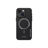 Apple iPhone 15 Kılıf Recci Machinist Serisi M-safe Şarj Özellikli Magnetik Karbon Kapak - 1