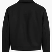 Erkek Oversize Kaşe Mont Siyah – Kalın Kumaş Şık Kışlık Mont thumbnail 6