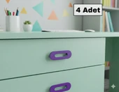 İnel 96mm Mor Mobilya Kulpu 4 Adet - 1