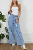 Kadın Rahat Kesim Beli Lastikli İ̇nce Kot Pantolon thumbnail 2