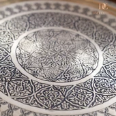 DMT Gaziantep Sarı Bakır 35 cm Osmanlı El İşi Sunum Gold tepsi Kına tepsisi 35 cm thumbnail 3