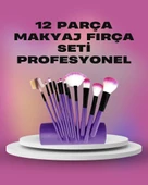 12 Parça Yumuşak Kıllı Makyaj Fırçası Seti Yüz ve Göz Makyajına Uygun Profesyonel Kullanım thumbnail 1