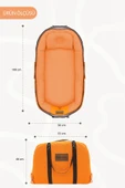 Bebek Yatağı, Bebek Yuvası, Babynest, 0-24 Ay Kullanım, Baş Yastıklı Kanvas Kılıf Deluxe Adorn Serisi Turuncu - 4