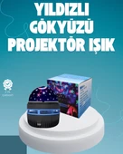 Döner Galaxy Projektör Gece Lambası – Ay ve Yıldız Işıklı Atmosfer Lamba, USB Bağlantılı - 1