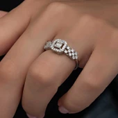 Gümüş Baget Taşlı Kadın Yüzük thumbnail 1