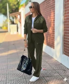 Kadın Uzun Kollu önden Fermuarlı Pul Payetli Alt üst Viskon Iki Iplik Takım thumbnail 1