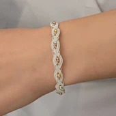 Gümüş Kazaziye Örgü Bileklik - 5