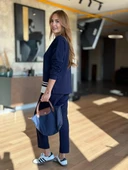 Kadın Uzun Kollu Bisiklet Yaka Ribana Detay Sweat Ve Pantolon Ikili Takım thumbnail 5