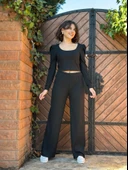 Fitilli prenses kol alt üst takım siyah thumbnail 1