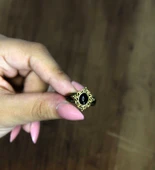 Doğal Taş Oniks Doğal Taşlı Antik Model Kadın Ayarlanabillir Yüzük euy71o thumbnail 3