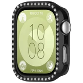 Huawei Watch Fit 3 İle Uyumlu Zarif Kristal Taşlı Kasa Koruyucu Kılıf  Siyah thumbnail 4