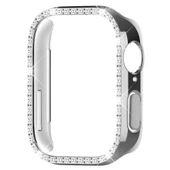 Huawei Watch Fit 3 İle Uyumlu Zarif Kristal Taşlı Kasa Koruyucu Kılıf  Gümüş thumbnail 3