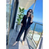 Lucky Life Kadın Uzun Kollu önden Fermuarlı Modal Ceket Ve Pantolon Ikili Takım - 5