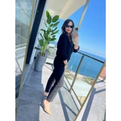 Lucky Life Kadın Uzun Kollu önden Fermuarlı Modal Ceket Ve Pantolon Ikili Takım - 3